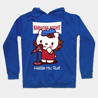 Cute Cat Funny Karaoke Night Singing Cartoon Hoodie